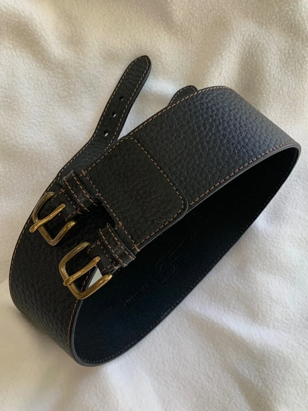 Ann Taylor Loft Wide Double Buckle Belt